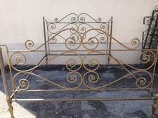 LETTO OTTONE MATRIMONIALE  CON TESTE DI DELFINI - BUONO STATO - 1940 EMILIA