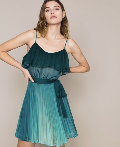 Abito chiffon plissettato - chiffon,