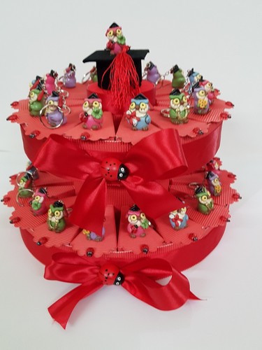 Torta bomboniera laurea - laurea, gufi