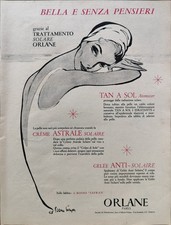 ORLANE PARIS CREME Pubblicità 1958 BY PIERRE SIMON 1 Pagina originale