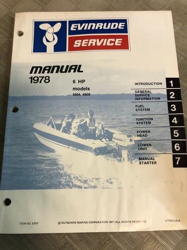 1978 evinrude servizio - evinrude,