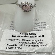 ANELLO BOMBA FESTA HAI RIVELATO DIAMANTI! .925 SS TG 8 RG86182D rosa