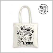 Borsa Shopper in Cotone Tote Bag Happy Bags lavabile