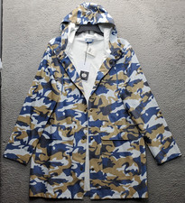 Stutterheim Impermeabile Uomo Grande Multicolore Mimetico Patta Tasca Cappuccio Snap Front