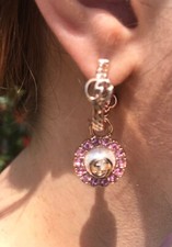 Gucci  Auth GG Marmont Pink Crystal Earrings