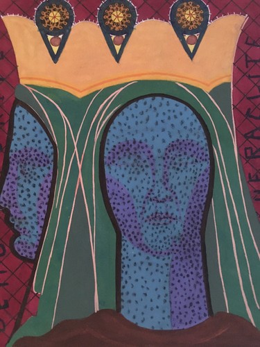 Grande disegno gouache - gouache, su