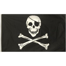 Grande 5FT X 3FT Cranio e Ossa Incrociate Jolly Roger Nave Pirata Flag F77 016