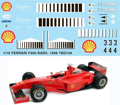 Decals per ferrari f300 - 1/18,