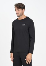 PUMA T-shirt Uomo Nero T-shirt manica lunga T-shirt a manica lunga Essentials co