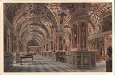 Biblioteca Vaticana: Sala di Sisto Quinto,Città del Vaticano cartolina d'epoca originale