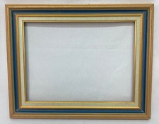 Cornice in legno blu e oro per quadri 40x30 cm cornici arredo arredamento arte