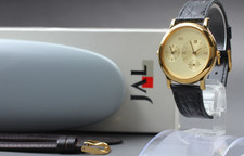 Orologio da uomo JAL Dual Time Quartz WWW3-0010 quadrante oro set completo...