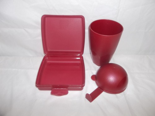 Tupperware maroon open house - maroon,
