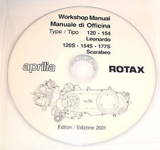 CD MANUALE OFFICINA APRILIA MOT.ROTAX 120 154 177 125 150 200 LEONARDO SCARABEO*