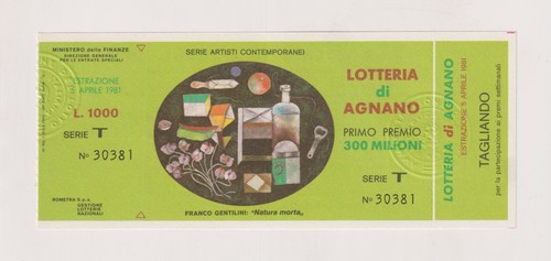 Biglietto lotteria agnano - di,