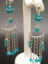 ORECCHINI PENDENTI CON CASCATA DI CRISTALLI  SWAROVSKI