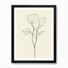 Line Drawing Of A Flower 2 Art