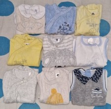 Lotto 0-1 Mesi Bimbo 9 Pezzi In Ciniglia 