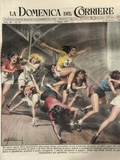 LA DOMENICA DEL CORRIERE 4 maggio 1947 N 18 pattinaggio america sgambetti pugni
