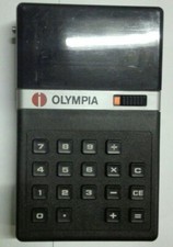 Vintage Calcolatrice Olympia CD-70 con custodia in pelle e libretto istruzioni