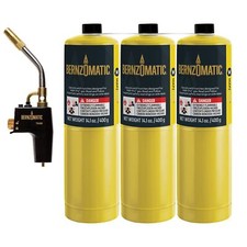 Bernzomatic Map Pro Bombola Gas Confezione da 3 con Torcia Advanced Performance TS4000T