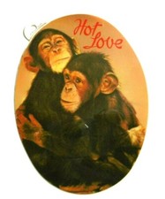 Adesivo Pubblicità Scimpanzé Bambini Coppie Hot Amore Cuccioli Scimmia 80er