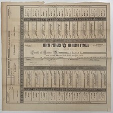 REGNO D’ITALIA OBBLIGAZIONE DELLO STATO 1861 DEBITO PUBBLICO AZIONI SCRIPOFILIA