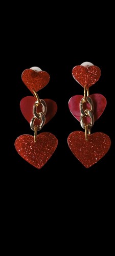 Orecchini pendenti con cuori - pendenti,