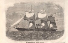 Stampa antica NAVE A VELA E