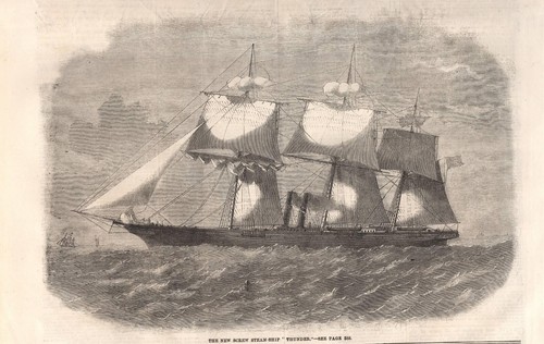 Stampa antica nave vela e - antica, a