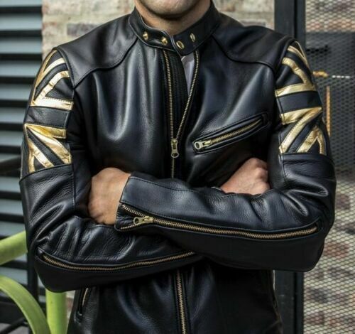 Giacca pelle uomo motociclista