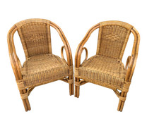 2 poltrone bambu'  poltroncine in vimini midollino