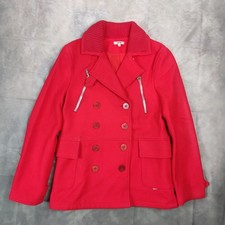 Cappotto doppiopetto rosso DKNY età 16 misto lana spesso inverno autunno scuola ottime condizioni