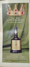 PUBBLICITA VINTAGE"COGNAC PRINCE HUBERT DE POLIGNAC" ANNI 60 -  