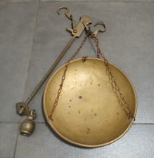 Antica Bilancia Stadera in Ottone diametro piatto 25 cm Vintage