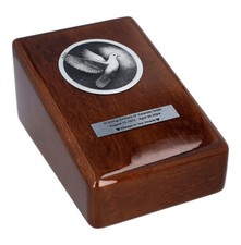 Urna commemorativa con colomba