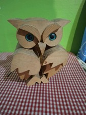 scultura gufo di legno