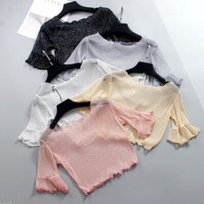 Camicia Crop Trasparente Con