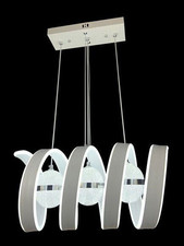 Lampadario a Sospensione Moderno, Design a Spirale, 3 Luci Fradda Led 6400K