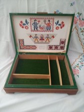 SCATOLA IN LEGNO PER ACCESSORI CUCITO  PUBBLICITÀ "CANETTA MILANO ROMA GENOVA"