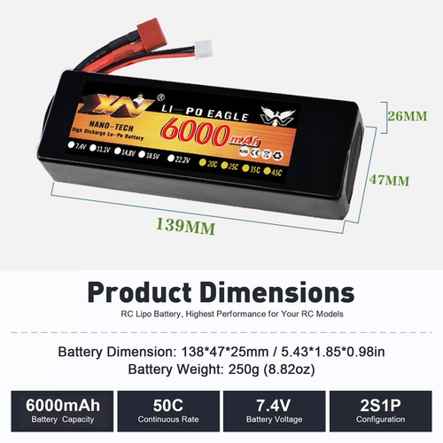 1pz batteria lipo 6000mah - 1pz, 2s