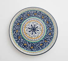 Piatto centrotavola vintage 1998 Castelli SACA ceramica decorata a mano 33,5 cm