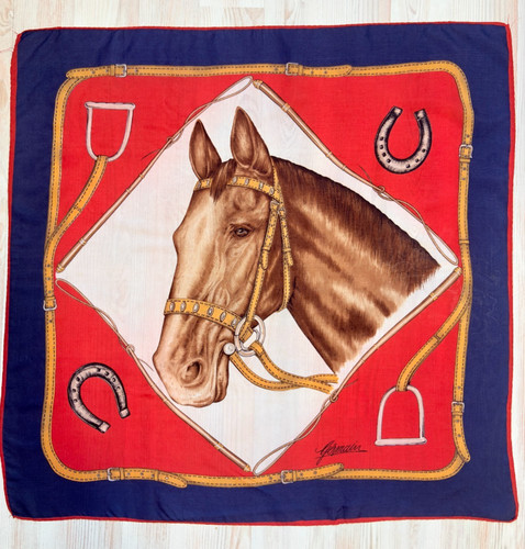 Sciarpa vintage rosso cavallo