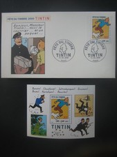 Lot enveloppe Tintin 1er jour 11/03/2000 & Bloc fête du timbre / Neufs