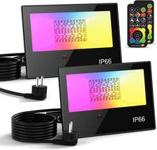 Faretto LED Da Esterno 50W 4450LM, Faretto Che Cambia Colore RGBW, Equivalente a