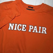 Camicia vintage Abercrombie Fitch uomo L arancione muscolo manica lunga "Bella coppia" anni 90 Y2K