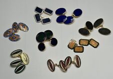 Gemelli Maglia Catena Smalto Maglie Bottone Londra Distintivo Co Vari Stili Vintage NOS