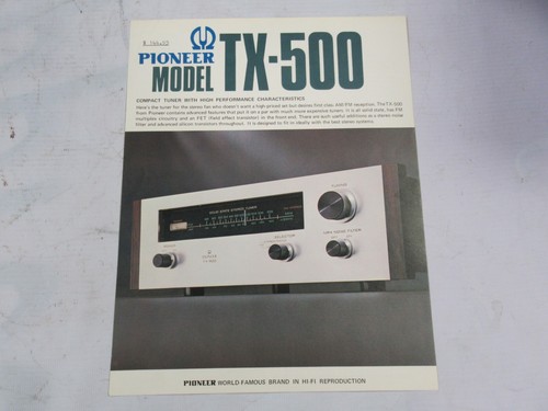 Pioneer 500 tuner sheet - tx-500,