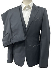 ABITO UOMO GRIGIO SCURO LANA TASMANIA SLIM 46 48 50 52 54 56 58 AUTUNNO INVERNO