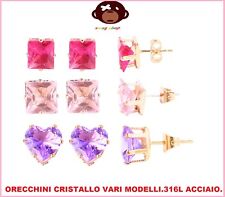 orecchini cristallo stile corona,v.colori, Boho,chic,hip hop,shabby,punto luce.